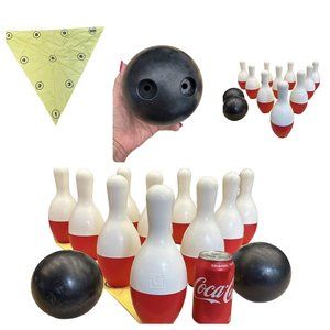 Vintage Tucket Toy Corp Bowl-A-Strike Plastic Bowling Set Toy 11 pieces Antique